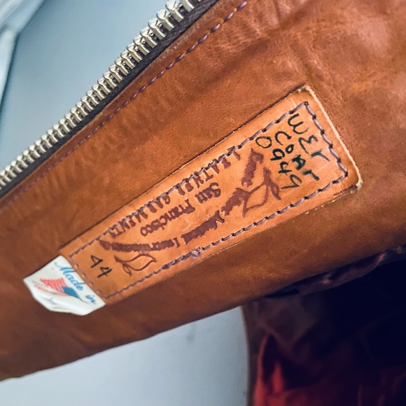 East West Musical Instruments Vintage 60s 70s RARE Hooded Leather Jacket - Picture 8 of 9